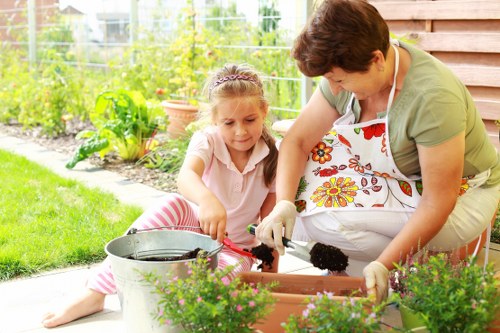 Garden maintenance in Mitcham with tidy lawn and hedges