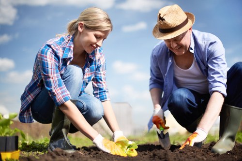 Professional gardeners in Mitcham completing a safe garden service